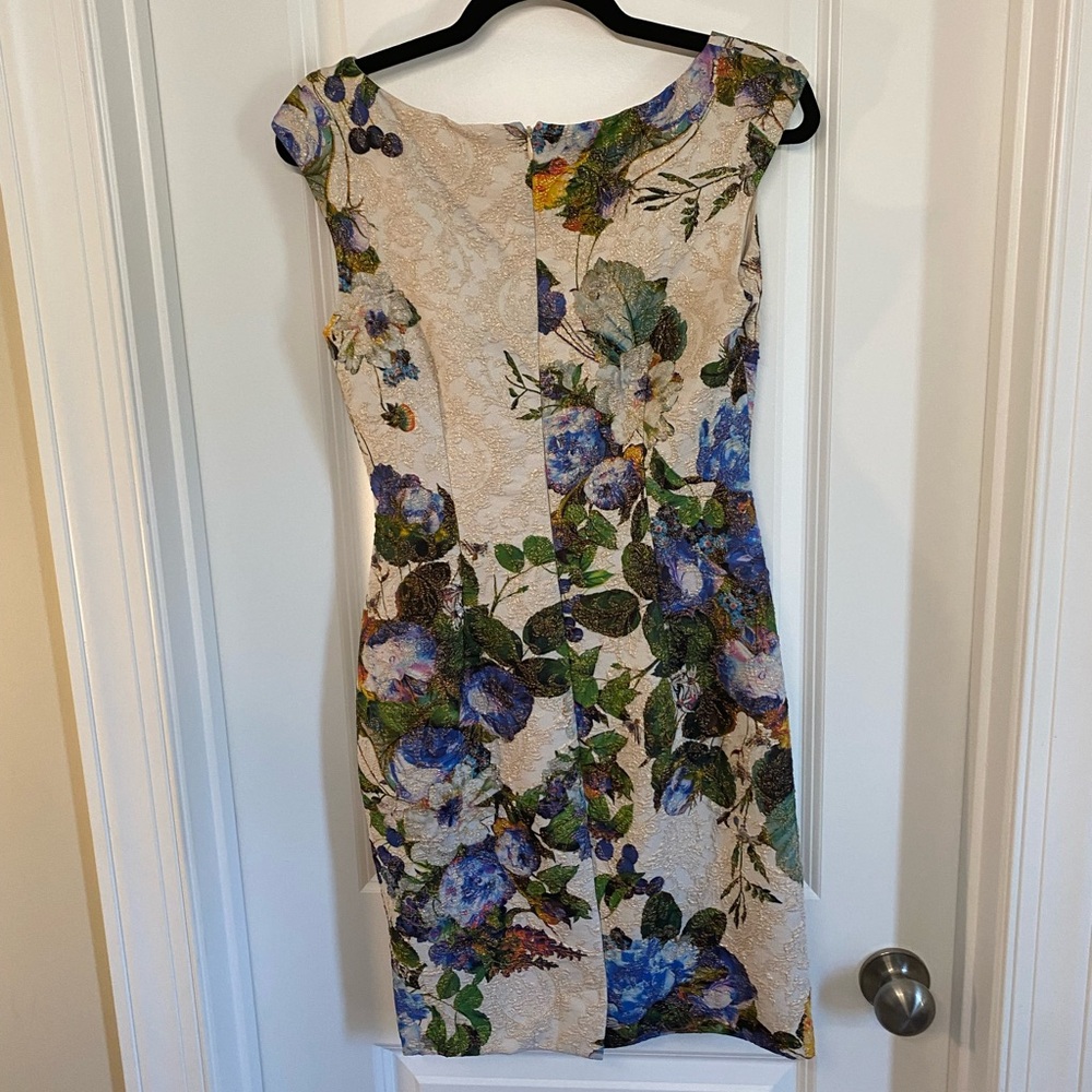 Adrianna Papell fitted floral patterned sleeveless party dress size 4 - Picture 6 of 7